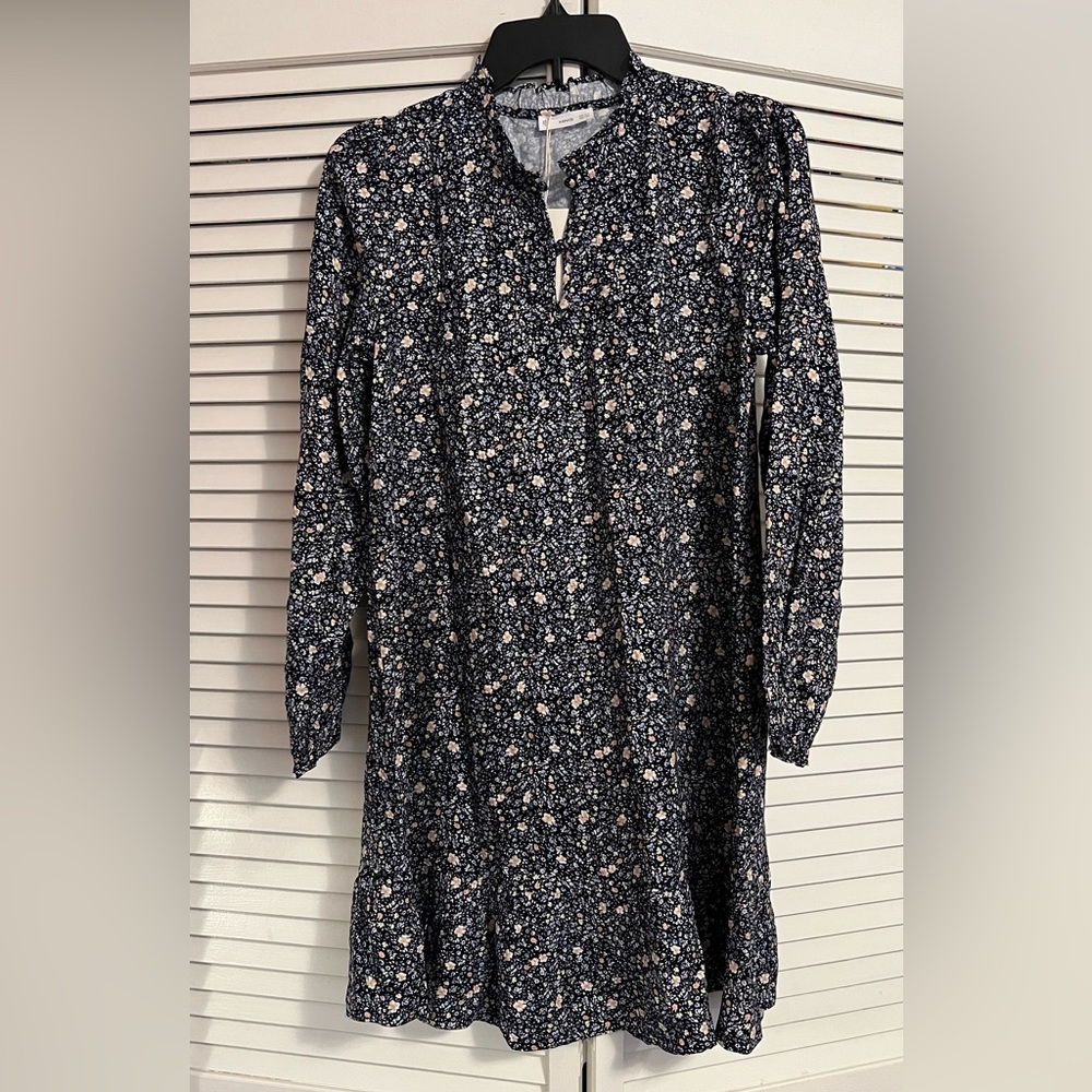 Mango, Girl's Navy Floral print dress, Size 13/14